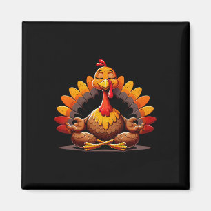 Aimant Dinde Yoga Thanksgiving Day Drôle Méditation Nama