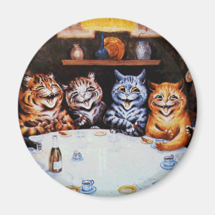 Aimant Diner de chats Louis Wain Art