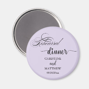Aimant Dîner de répétition calligraphié élégant violet cl