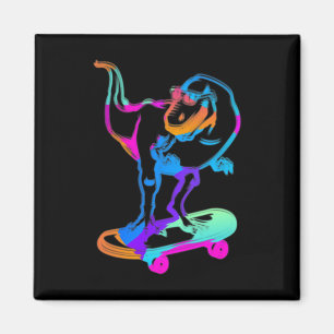 Aimant Dino Skateboard Planche De Skateboard Drôle D