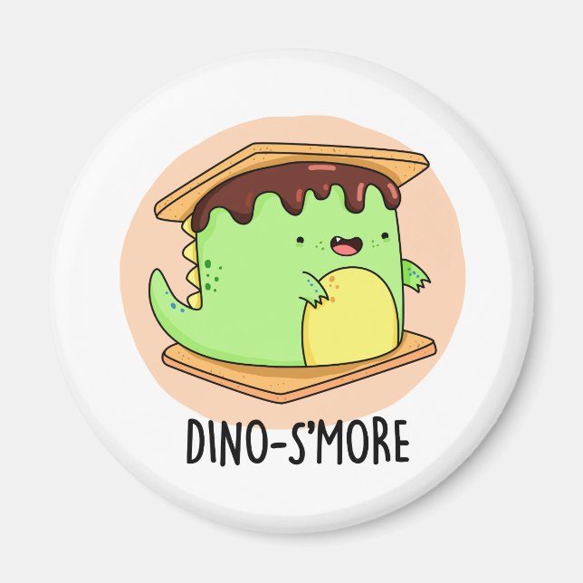 Aimant Dino-smore Dinosaure Dinosaure Smore Pun (Devant)