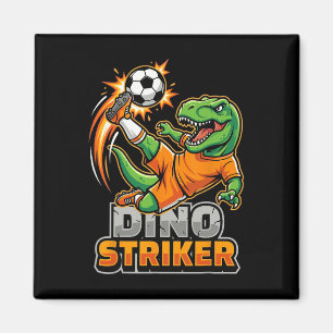 Aimant Dino Striker T-rex Coup de pied de football Drôle 