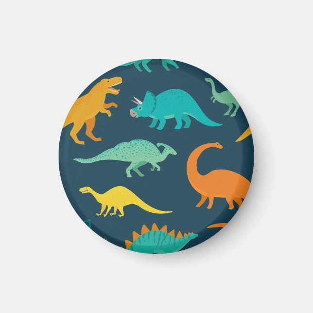 Aimant Dinosaur Adventure : Papier peint de la crèche pou (Devant)