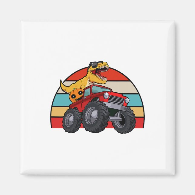 Aimant Dinosaur Riding Monster Truck Lazy Halloween Costu (Devant)