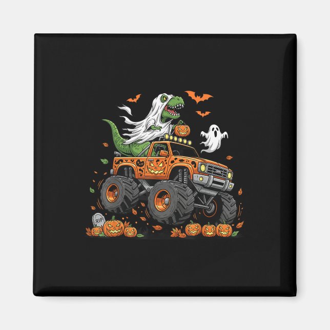 Aimant Dinosaur T-rex équitation Monster Camion Halloween (Devant)
