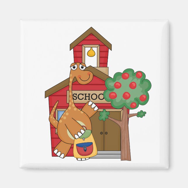 Aimant Dinosaure à l'école t-shirts et cadeaux (Devant)