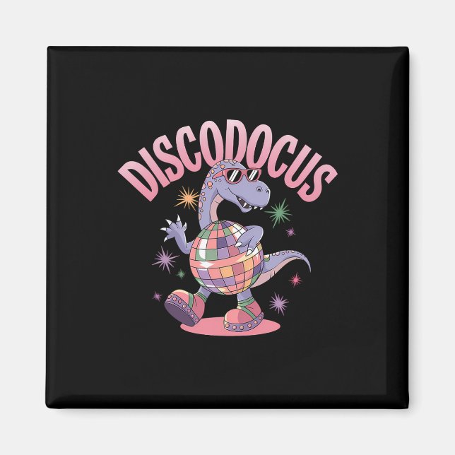 Aimant Dinosaure Diplodocus Danse Disco Dino Drôle 70 D (Devant)