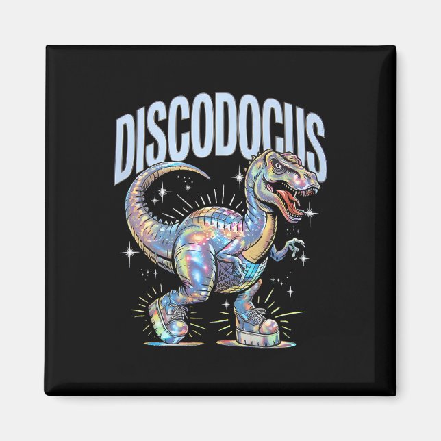 Aimant Dinosaure disco Diplodocus 70s Dino Danse Drôle D (Devant)