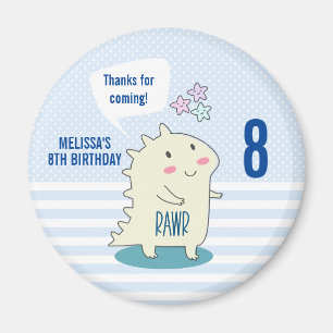 Aimant Dinosaure jaune mignon avec des étoiles joyeux Ann