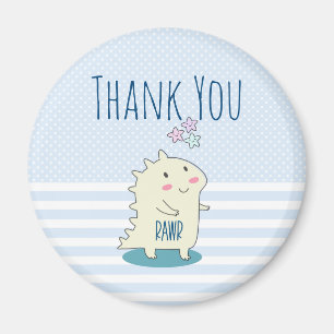 Aimant Dinosaure Jaune mignonne avec Merci des étoiles jo