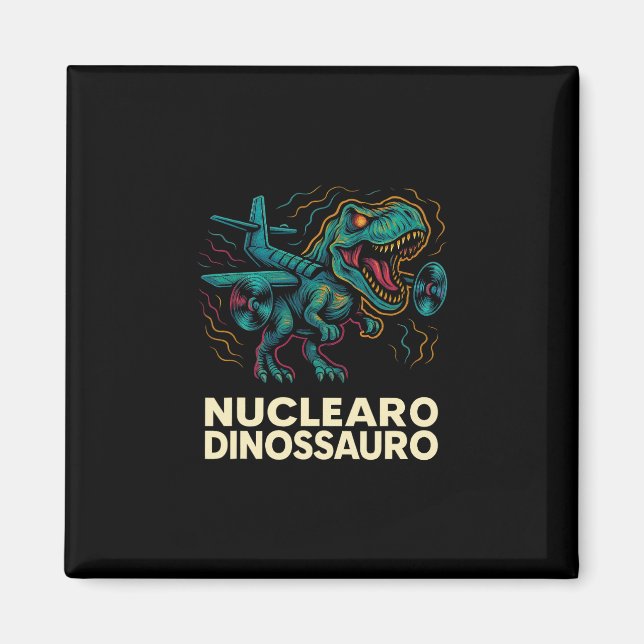 Aimant Dinosaure Nucléaire - Enfants avec Brainrot Italie (Devant)