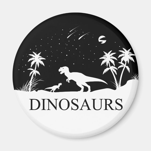Aimant Dinosaure Sous Les Étoiles (Devant)