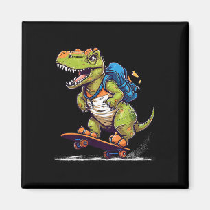Aimant Dinosaure T Rex Skateboarding Cool Dinosaure Skate