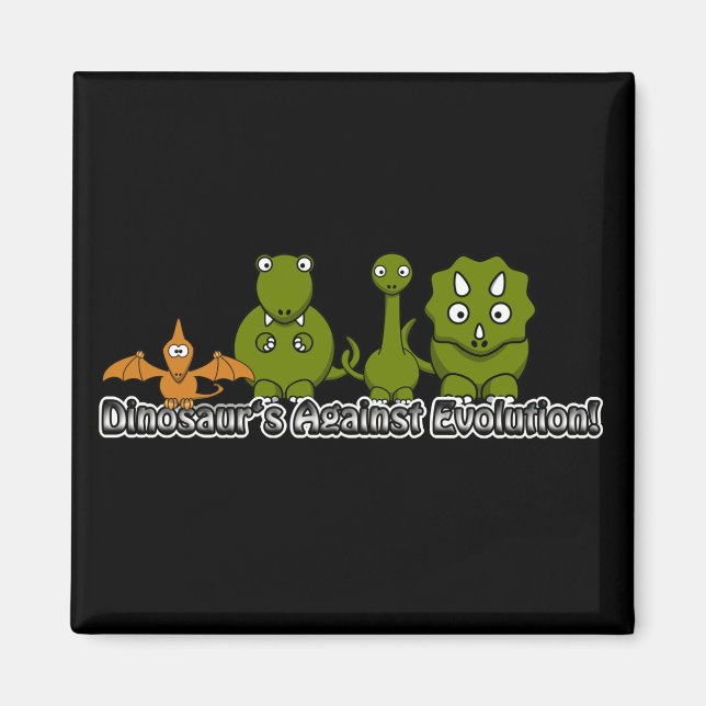 Aimant Dinosaures contre l'évolution (Devant)