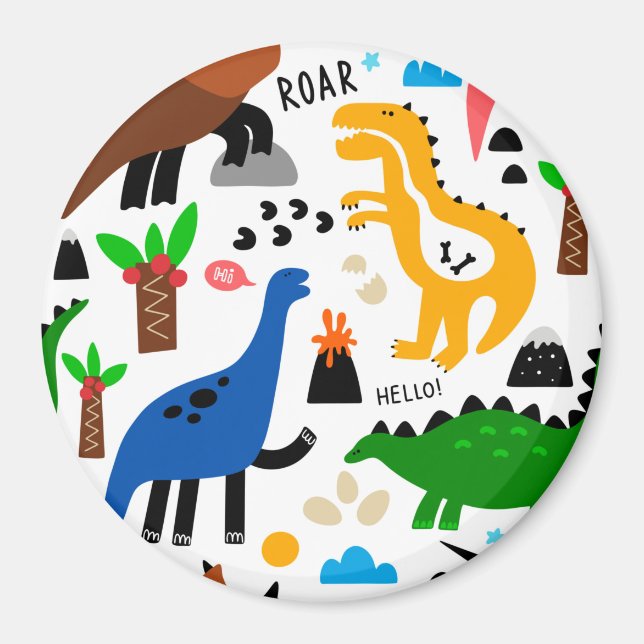 Aimant Dinosaures motif transparent (Devant)