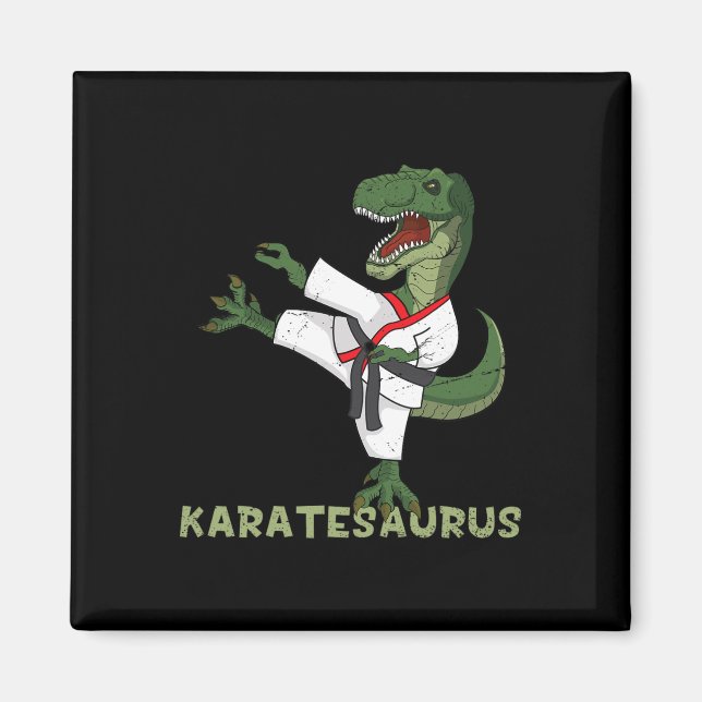 Aimant Dinosaurus Karatéka Drôle Karatesaurus T-rex Graph (Devant)