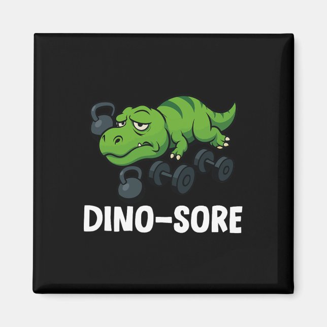 Aimant Dinosore Funny T-rex Gym Workout  (Devant)