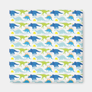 Aimant Dinosuar Designs Blue and Green Pattern Dino Toxit