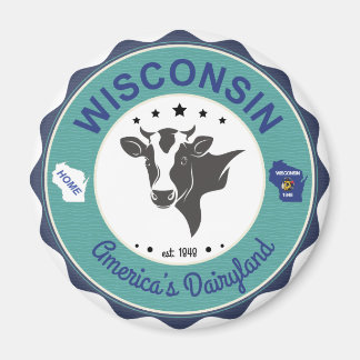 Aimant d'insigne du Dairyland du Wisconsin