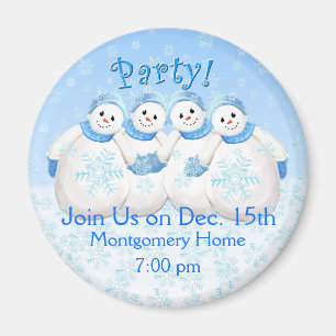 Aimant d'invitation de fête de Noël de filles de