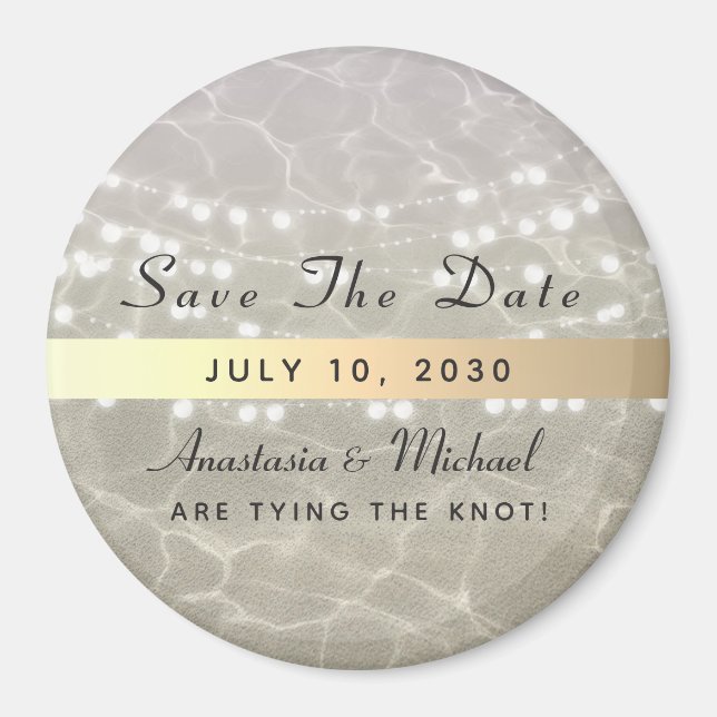 Aimant d'invitation de mariage à la plage pour sau (Devant)
