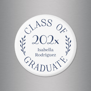 Aimant Diplômé de la promotion 2026 Nom Typographie Bleu