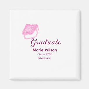 Aimant diplômé parties scintillant rose bouchon ajouter n