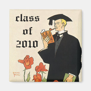 Aimant Diplômé Vintage, Diplômé lisant un livre