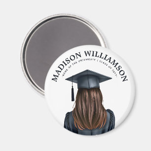 Aimant Diplômée moderne personnalisée Femme Diplômée