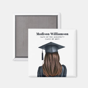 Aimant Diplômée moderne personnalisée Femme Diplômée