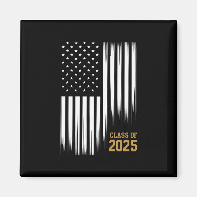 Aimant Diplômés de la promotion 2025 Drapeau américain de (Devant)