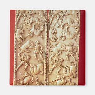 Aimant Diptyque avec scène de chasse aux lions