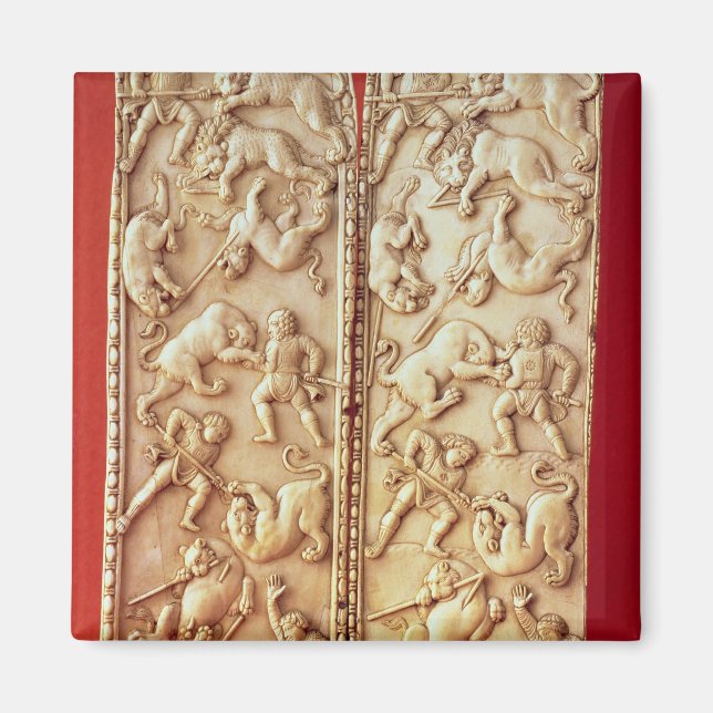 Aimant Diptyque avec scène de chasse aux lions (Devant)