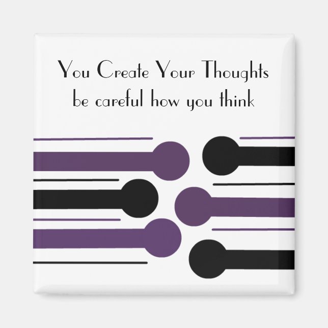 Aimant Dire citation motivationnelle en noir et violet gr (Devant)