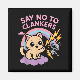 Aimant Dire Non Aux Robots Anti AI Clankers Bébé Chat sou