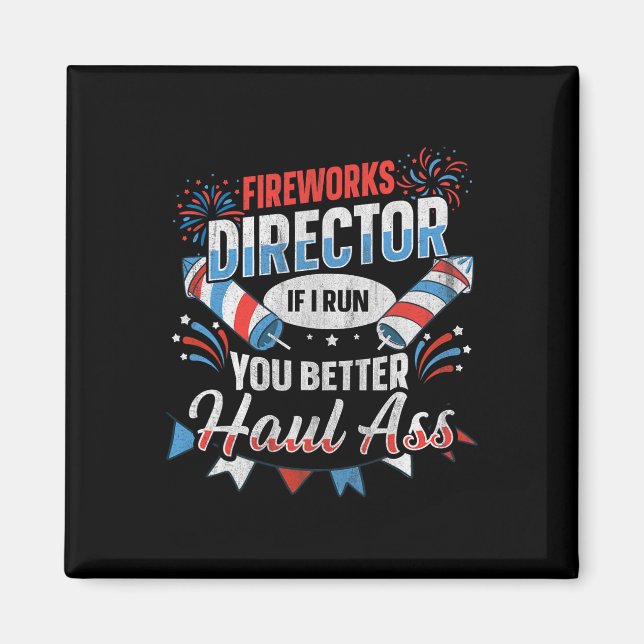 Aimant Directeur de Feu d'Artifice Drôle 4 Juillet  (Devant)