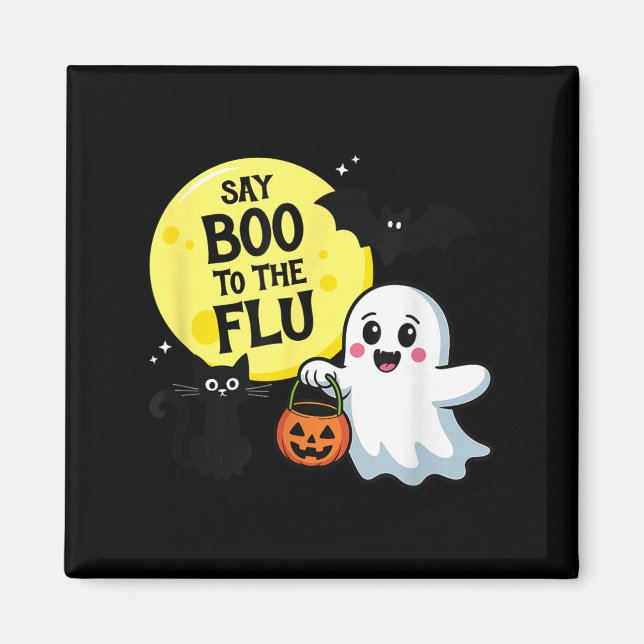 Aimant Dis Halloween de la grippe  (Devant)