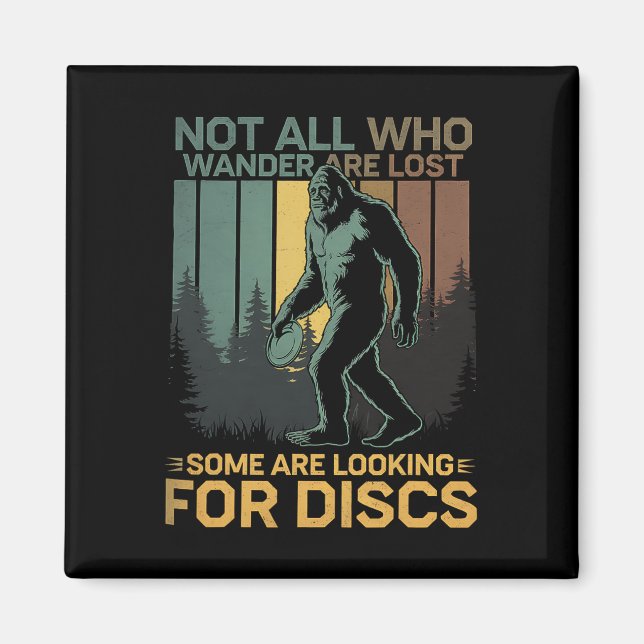 Aimant Disc Golf Sasquatch Bigfoot Disc Golfer Funny Disc (Devant)