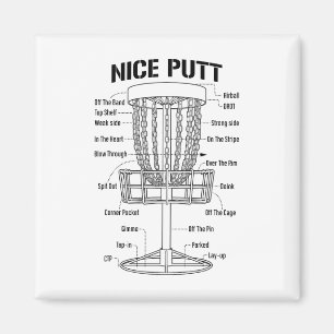 Aimant Disc Golf Sketch Beaucoup de Chance Blague de Golf