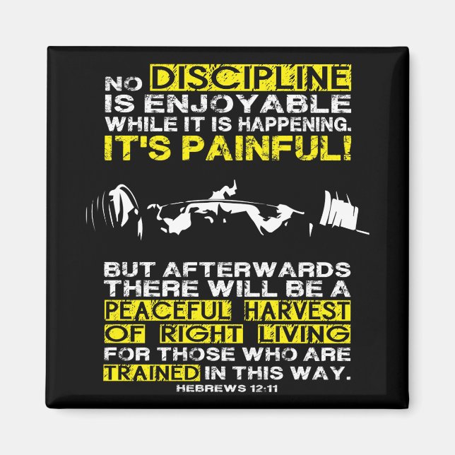 Aimant DISCIPLINE - Motivation de l'entraînement de squat (Devant)