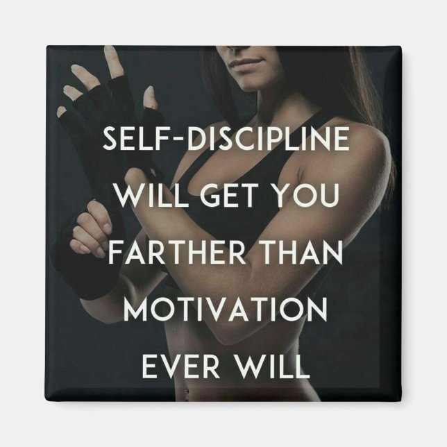 Aimant Discipline vs Motivation - Inspiration de gym pour (Devant)