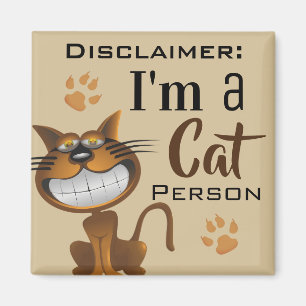 Aimant Disclaimer "I'm A Cat Person"