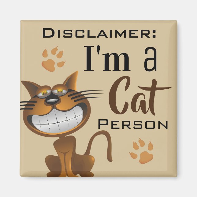Aimant Disclaimer "I'm A Cat Person" (Devant)