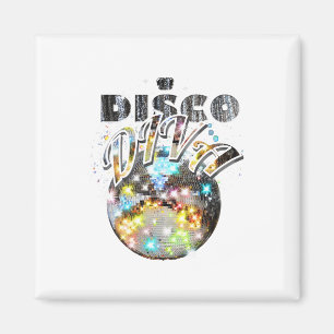 Aimant Disco Ball Disco Diva Queen - les années 70 Retro