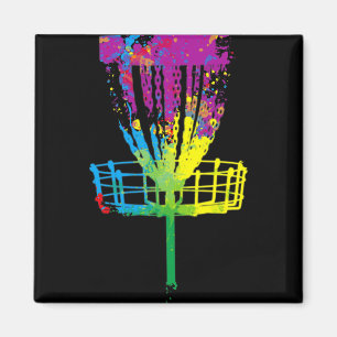 Aimant Disque de golf coloré esquissé