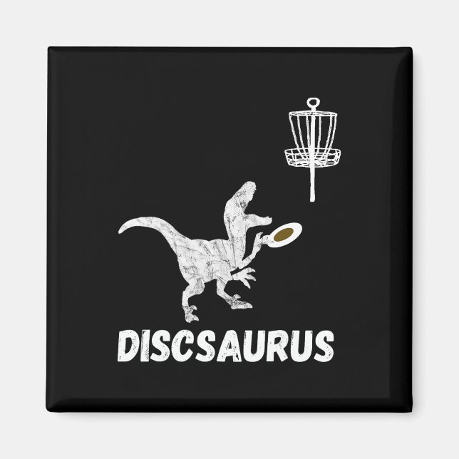 Aimant Disque de golf dinosaure Frolfing T-rex Dino drôle (Devant)