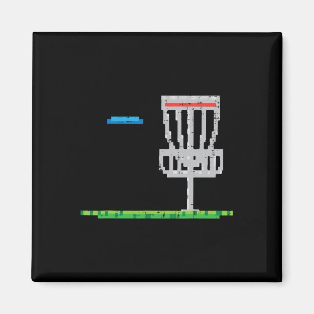 Aimant Disque de golf Pixel Frisbee Golfeur Frolf Hommes  (Devant)