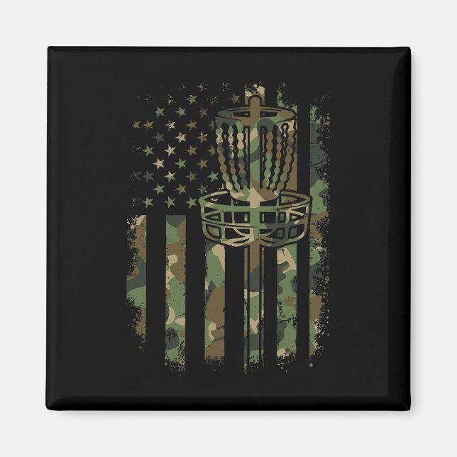 Aimant Disque Golf Us Drapeau Drapeau Drapeau Panier Drap (Devant)