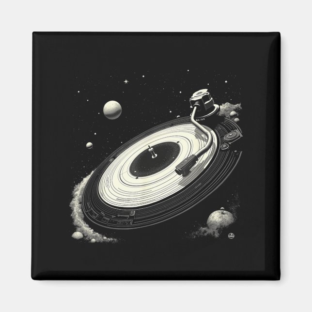 Aimant Disques vinyles Space DJ pour hommes Système Solai (Devant)