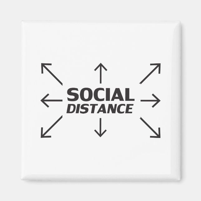 Aimant Distance sociale typographie moderne et flèches dr (Devant)
